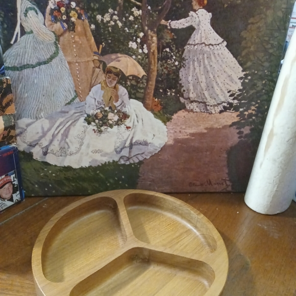 🏯🐬Vintage Dolphin Teak Bowl🗻🎉and 🍛FiestaCraft Divided Serve Bowls.🍔🍱 - Picture 11 of 14